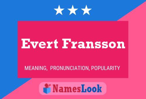 Evert Fransson 名字海报