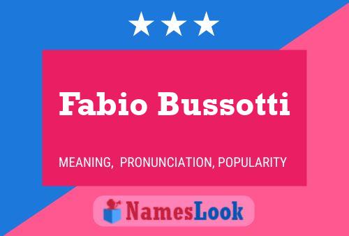 Fabio Bussotti 名字海报