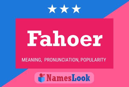 Fahoer 名字海报