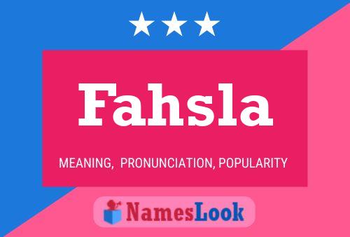 Fahsla 名字海报