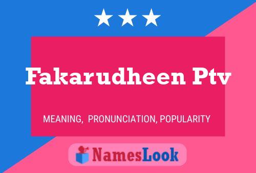 Fakarudheen Ptv 名字海报