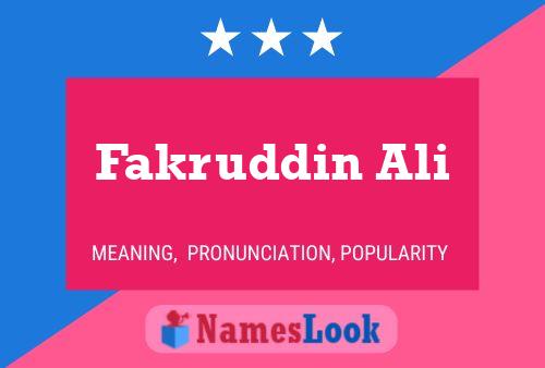 Fakruddin Ali 名字海报