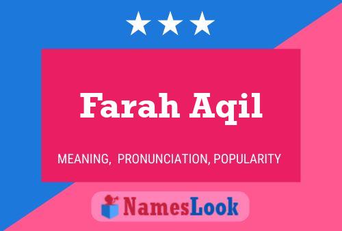 Farah Aqil 名字海报