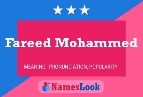 Fareed Mohammed 名字海报