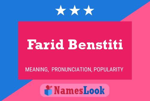 Farid Benstiti 名字海报