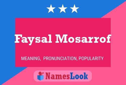 Faysal Mosarrof 名字海报