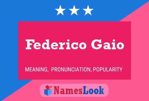 Federico Gaio 名字海报