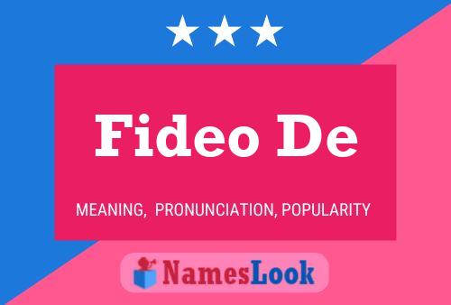 Fideo De 名字海报