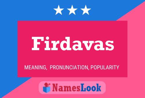 Firdavas 名字海报