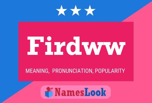 Firdww 名字海报