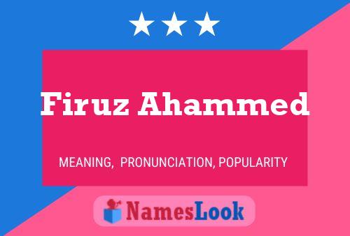 Firuz Ahammed 名字海报