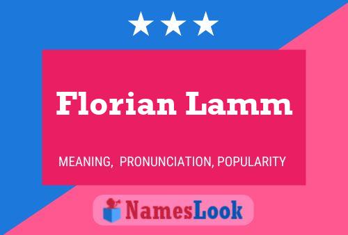 Florian Lamm 名字海报