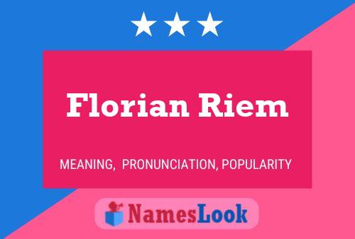 Florian Riem 名字海报