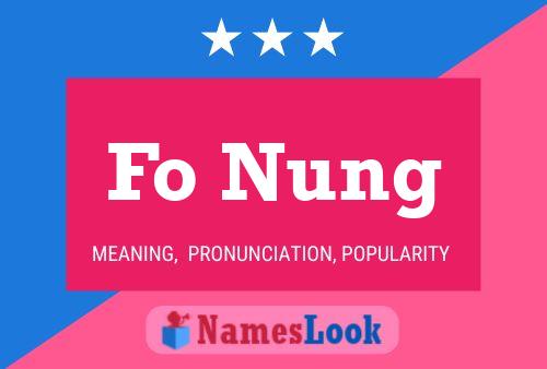 Fo Nung 名字海报