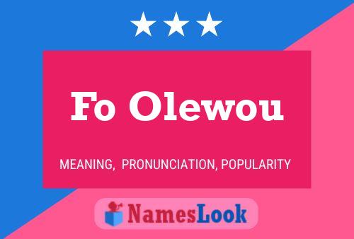 Fo Olewou 名字海报