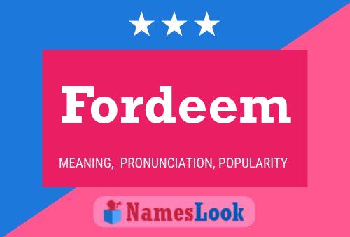 Fordeem 名字海报