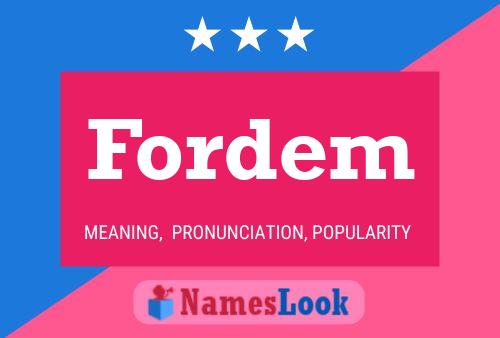 Fordem 名字海报