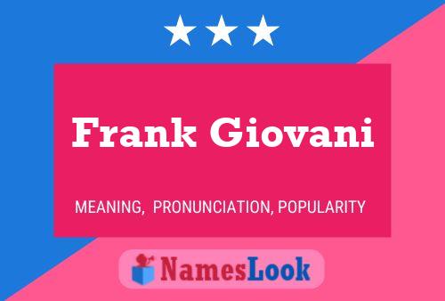 Frank Giovani 名字海报