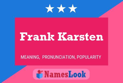 Frank Karsten 名字海报