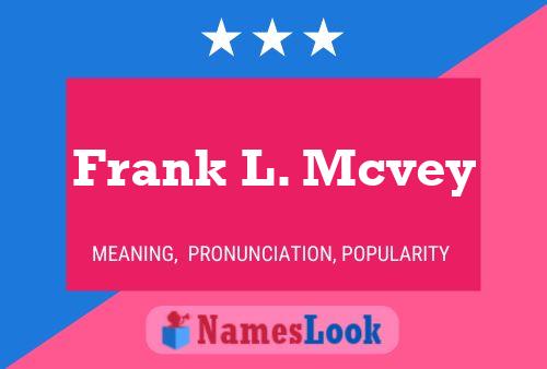 Frank L. Mcvey 名字海报