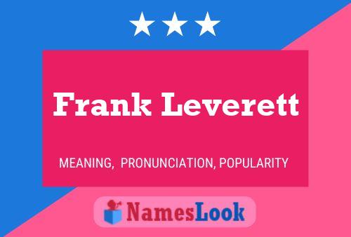 Frank Leverett 名字海报