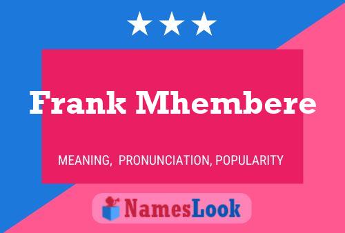 Frank Mhembere 名字海报