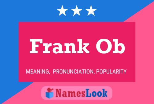 Frank Ob 名字海报