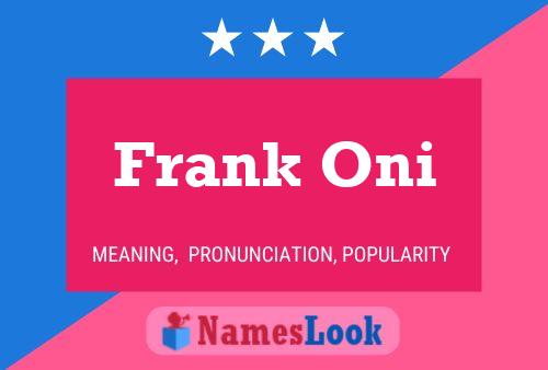 Frank Oni 名字海报