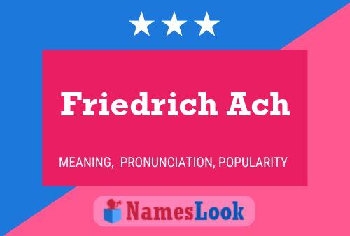 Friedrich Ach 名字海报