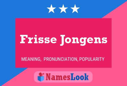 Frisse Jongens 名字海报