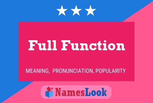 Full Function 名字海报