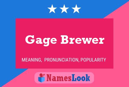 Gage Brewer 名字海报