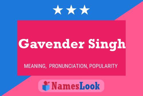 Gavender Singh 名字海报