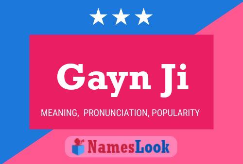 Gayn Ji 名字海报