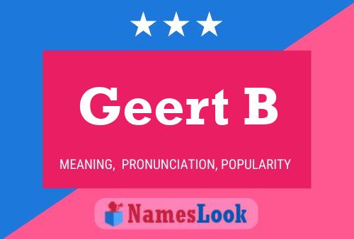 Geert B 名字海报