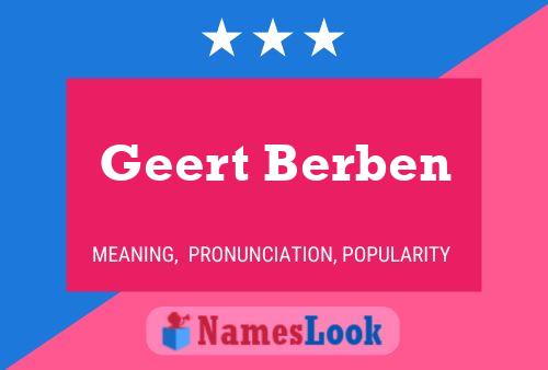 Geert Berben 名字海报