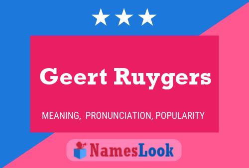 Geert Ruygers 名字海报