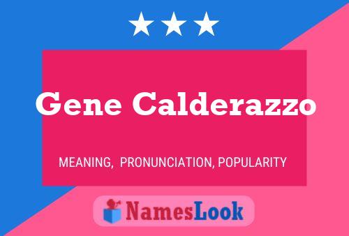 Gene Calderazzo 名字海报