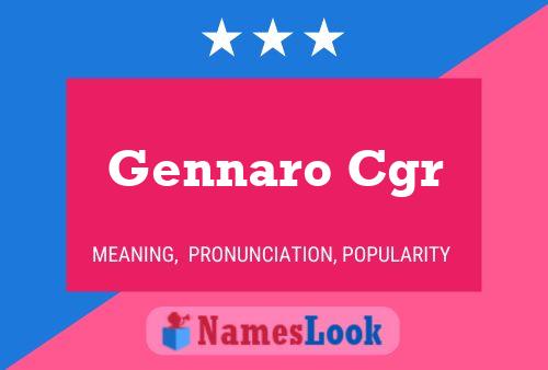 Gennaro Cgr 名字海报