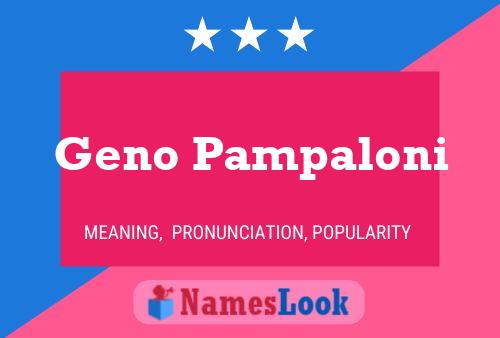 Geno Pampaloni 名字海报