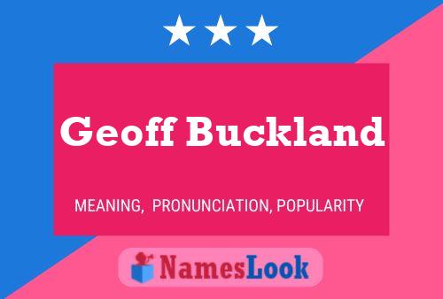 Geoff Buckland 名字海报