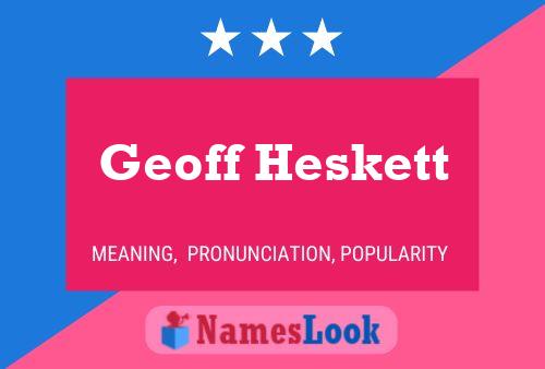 Geoff Heskett 名字海报