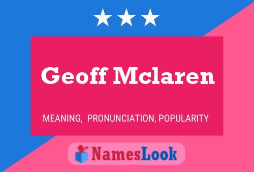 Geoff Mclaren 名字海报