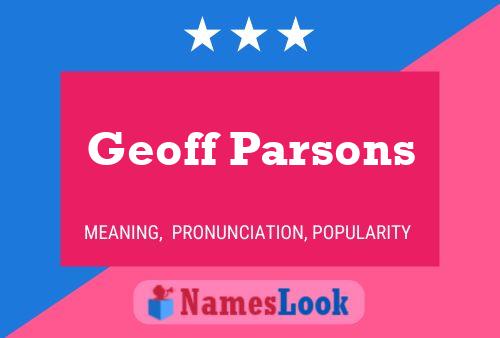 Geoff Parsons 名字海报