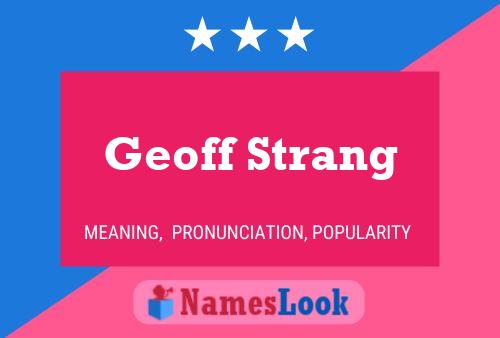 Geoff Strang 名字海报