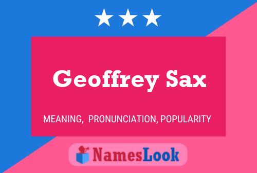 Geoffrey Sax 名字海报