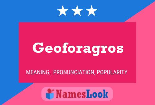 Geoforagros 名字海报