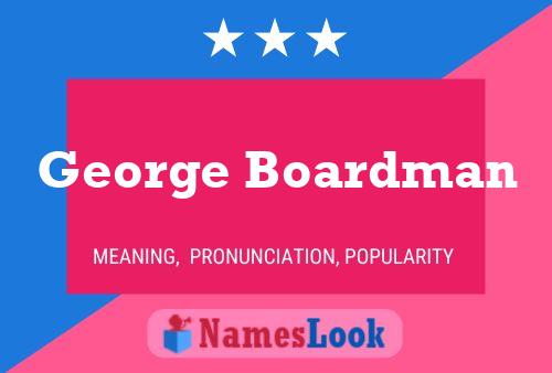 George Boardman 名字海报