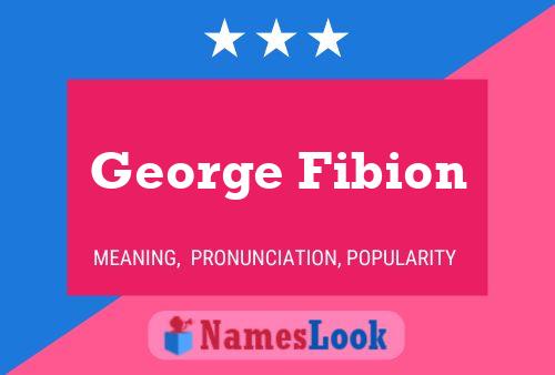 George Fibion 名字海报