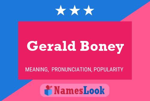 Gerald Boney 名字海报